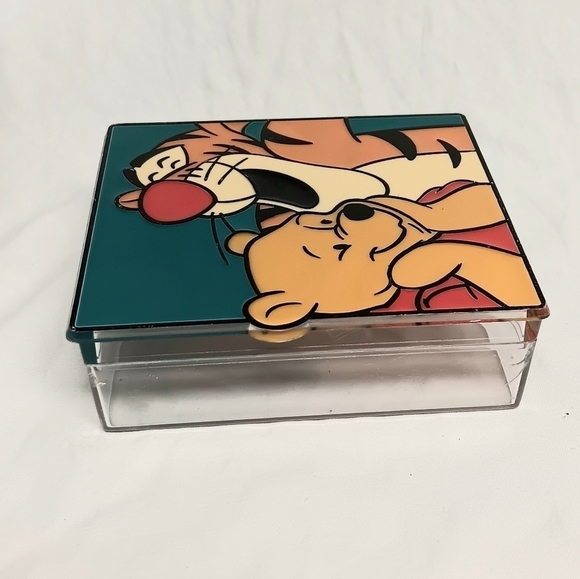 VTG Disney Winnie the Pooh Tigger Trinket Box Jewelry Holder Plastic Acrylic - Picture 7 of 9